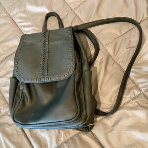 4/$25 bundle deal- Sleek Black Backpack/Purse with Structured Design